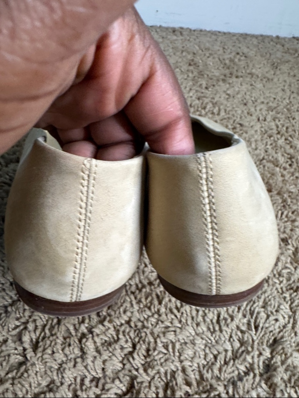 Vince Leah Ballet Nubuck Ballet Flats Square Toe Beige size 8 Minimalist Spring - Picture 4 of 8